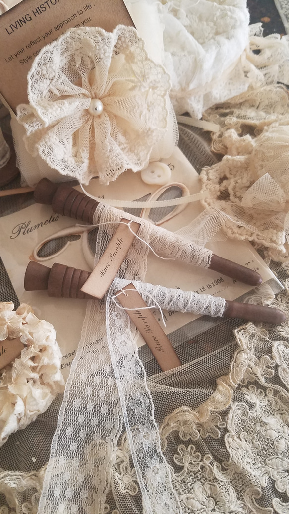 フランスアンティーク アンティーク 糸巻 ボビン レース シャビー