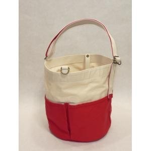 Re TOOL BUCKET / ツール バケット バッグ (レッド)10号パラフィン キャンバス