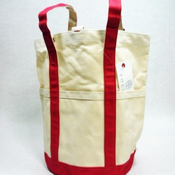 DAY TOTE　/  デイ トート(レッド) 10号 パラフィン キャンバス 1枚目の画像