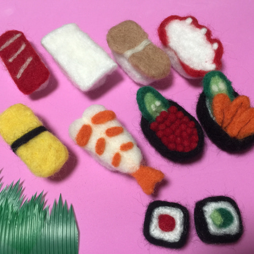 羊毛フエルトのお寿司 羊毛フェルト みほ 通販 6831134｜Creema(クリーマ)