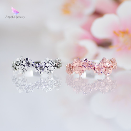 花あかり -桜リング-（いぶし仕上げ） 指輪・リング Angelic Jewelry