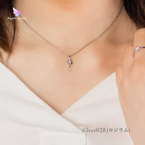 きらめく誕生花と選べる誕生石シリーズ -桜ネックレス