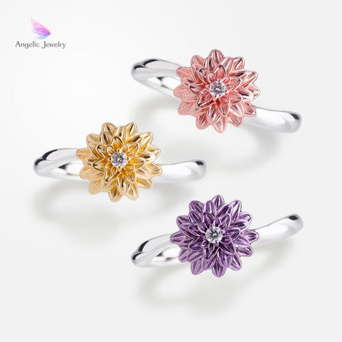 秘める花心 -ダリアリング-（全5色） 指輪・リング Angelic Jewelry