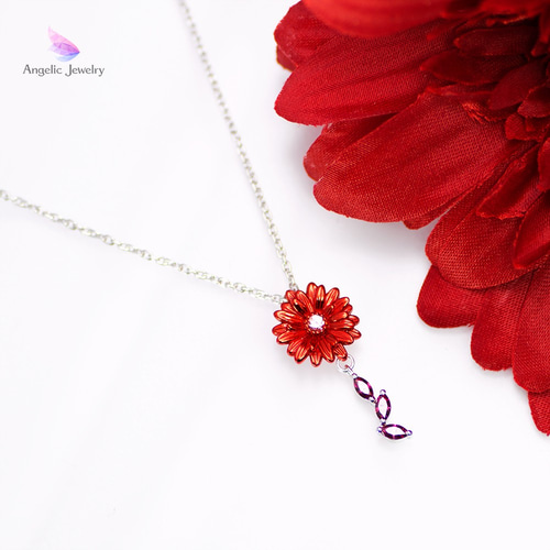 希望の花 -ガーベラネックレス-（スイートレッド） ネックレス