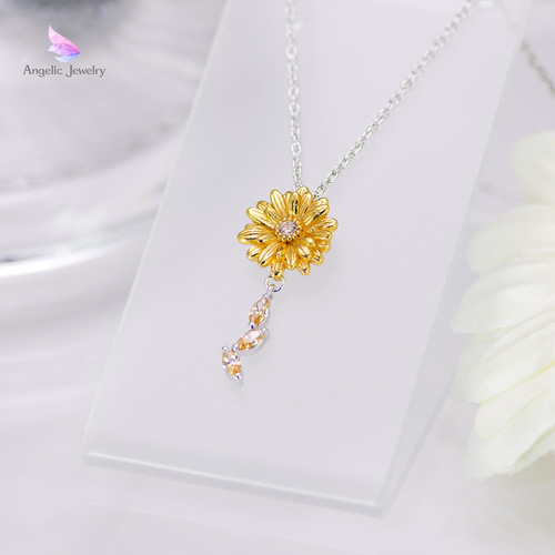 希望の花 -ガーベラネックレス-（イエローゴールド） ネックレス