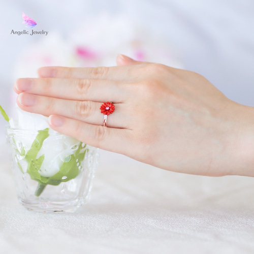 新品 ガーグル アンニュイ 花 リング 12号 レッド 【公式通販】