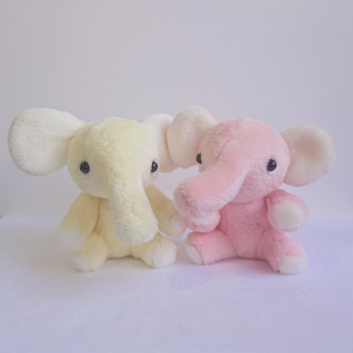 パステルピンクのぞうさん ぬいぐるみ 手のりサイズ ぬいぐるみ