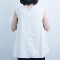 kibunシャツ/クリーム色と淡色ギンガムチェック/ノースリーブ袖 3枚目の画像