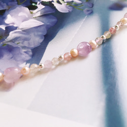維那斯的祝福 伴娘 婚禮 禮物 薰衣草紫水晶 超七 粉橘珍珠 手鍊 生日 第2張的照片