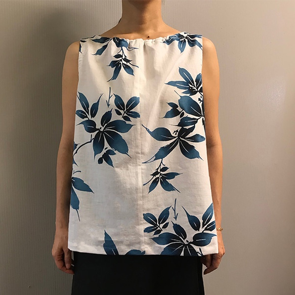 浴衣ノースリーブブラウス 青花  夏を先取りSALE! 1枚目の画像