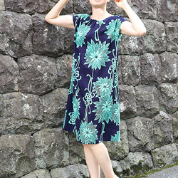 浴衣フレンチスリーブワンピース緑花 夏を先取りSALE! 2枚目の画像