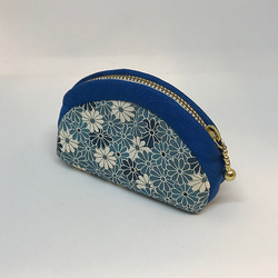 きもの小ポーチ 青花（着物リメイク） 1枚目の画像