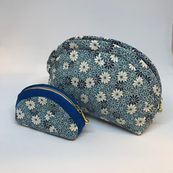 きもの小ポーチ 青花（着物リメイク） 3枚目の画像