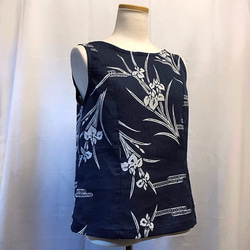 浴衣ノースリーブブラウス 菖蒲と流水文　SALE❗️ 2枚目の画像