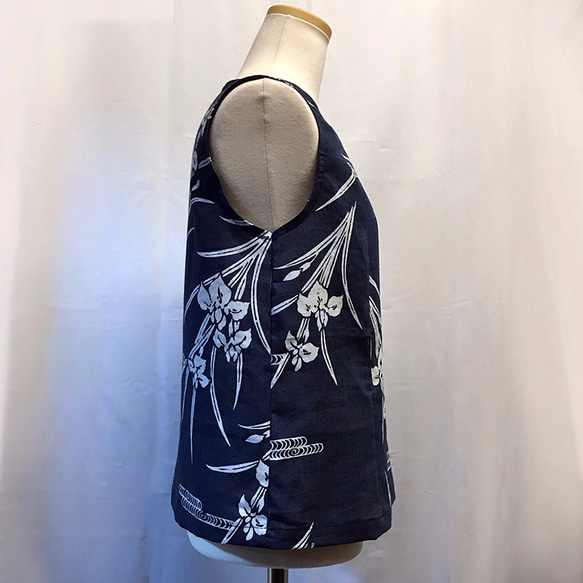 浴衣ノースリーブブラウス 菖蒲と流水文　SALE❗️ 3枚目の画像