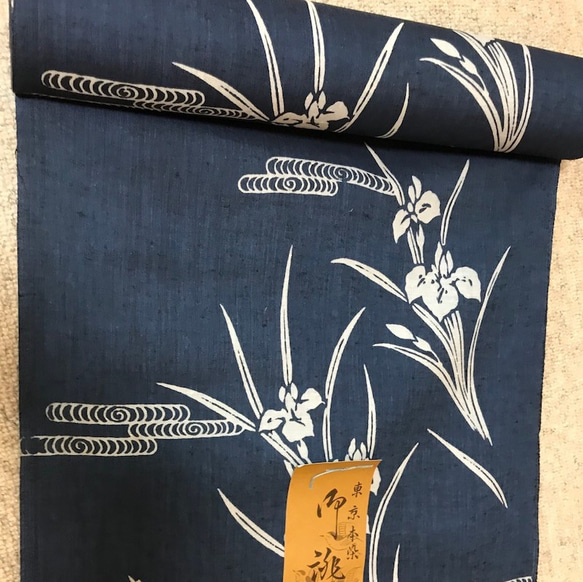 浴衣ノースリーブブラウス 菖蒲と流水文　SALE❗️ 8枚目の画像