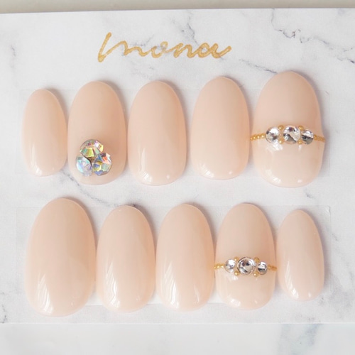 69/ ビジュー リングネイル指輪ネイル ブライダル白無垢ネイル和装