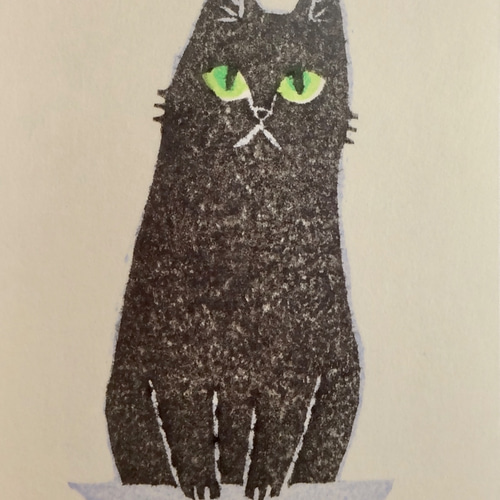 【2025年】お歳暮ギフト 見つめる黒猫 木版画 版画 m-zokei 通販 6866577｜Creema(クリーマ) 絵画