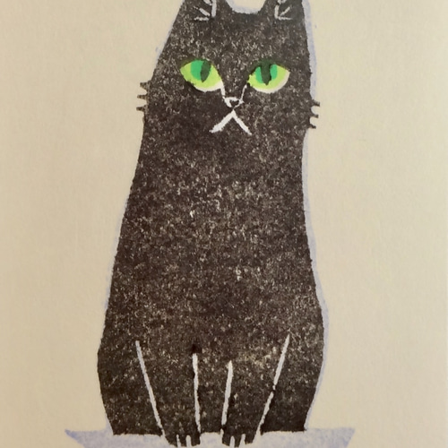 値段が激安 見つめる黒猫 6866577｜Creema(クリーマ) 通販 m-zokei 版画 木版画 版画