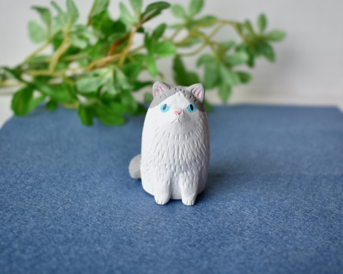 ハチワレ　寝釈迦猫　猫の置物　作家 0_3bcb032aa3a41c5ed43cc2441c6e