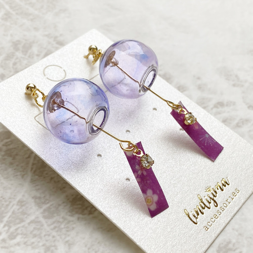 人気No.1】大人可愛い ビードロの 風鈴ミニチュアピアス イヤリング