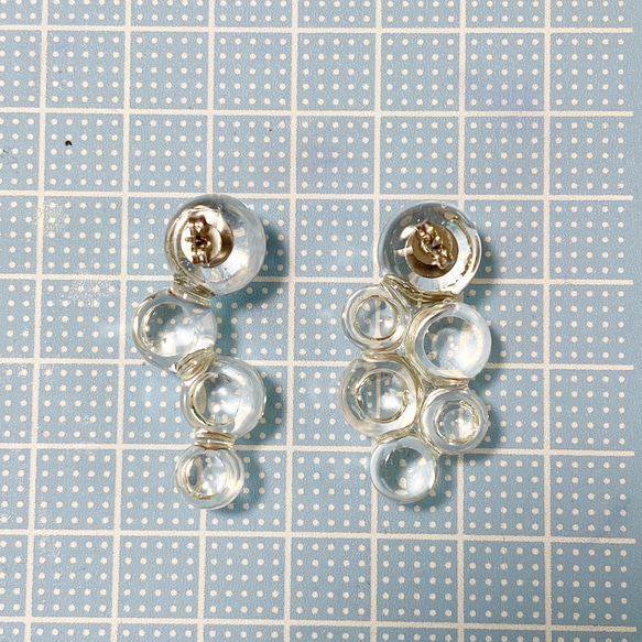 Transparent bubble earrings/ クリアで涼しげ　透明な泡ピアス　イヤリング　氷　バブル　 9枚目の画像