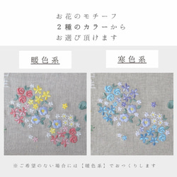 刺繍命名パネル《ボタニカル》【お花の色変可】ファブリックパネル A4 命名書 出産祝い こどもの日 端午の節句 五月人形 5枚目の画像