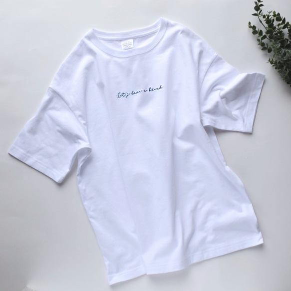 ビッグシルエット ナイロン/サテン刺繍カレッジロゴ 長袖Tシャツ