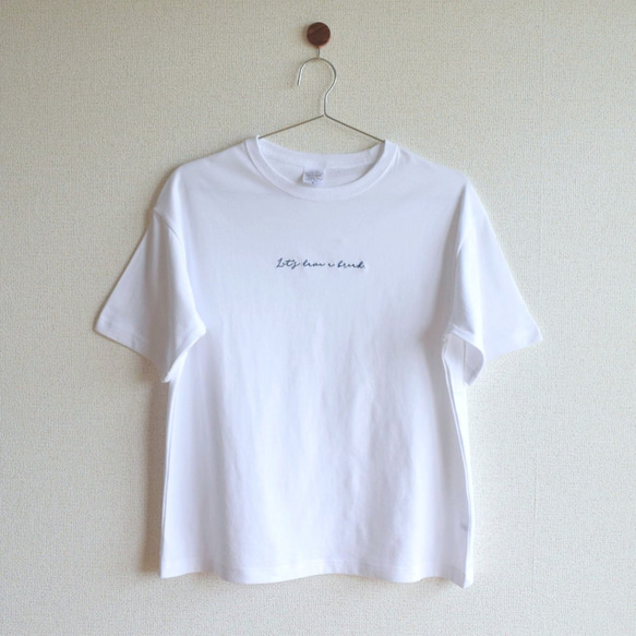 ロゴ刺繍 ビッグシルエットTシャツ《ホワイト》メンズ レディース 親子 キッズ 10枚目の画像