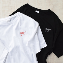 Pappy!!ビッグシルエット 刺繍Tシャツ《ホワイト・ブラック》メンズサイズ  トップス 1枚目の画像