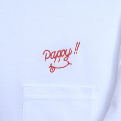 Pappy!!ビッグシルエット刺繍Tシャツ 《ホワイト》メンズサイズ  トップス 大人 お父さん 7枚目の画像