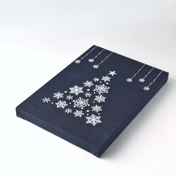 雪の結晶クリスマスツリー 刺繍ファブリックパネル スノーツリー 雪の結晶 コンパクト Xmas 10枚目の画像