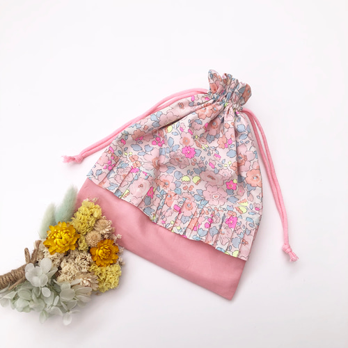 輸入 リバティ ベッツィ Betsy BBB 巾着 給食袋 コップ袋 おやつ入れ