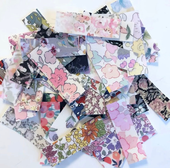 リバティ 布シール 1.5cm×5cm 50枚 フレークシール シール ラッピング  