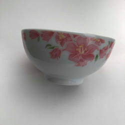 ［台湾雑貨店]お碗 花柄  ホワイト/ピンク 2枚目の画像