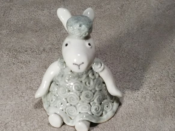 アニマルドール（ウサギ）陶人形 9枚目の画像