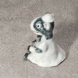 アニマルドール（ウシ）陶人形 3枚目の画像