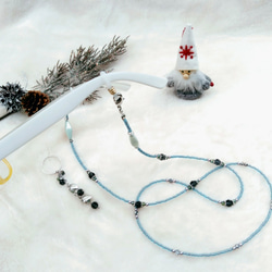 ペールカラー　メガネチェーン&メガネホルダー　リーフ　眼鏡　グラスコード　クリスマス　プレゼント　ギフト　ラッピング　 2枚目の画像