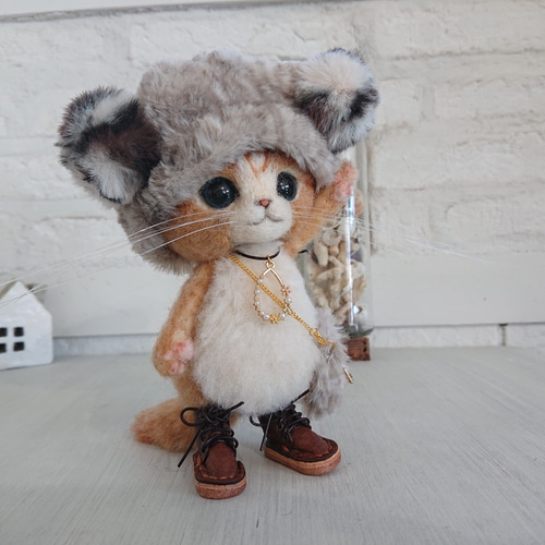 ぬい服 帽子 ねこ お花 ポシェット 3 ぬい服 帽子 ねこ お花 ポシェット 3