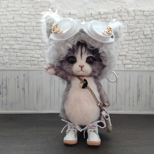 羊毛フェルト＊にゃんこ＊鈴を持っている黒猫ちゃん＊ハンドメイド