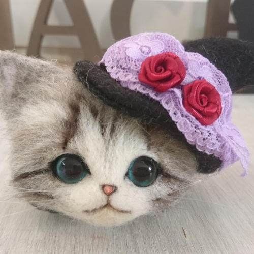 羊毛フェルト 猫 ハロウィンにゃんこクリップ 羊毛フェルト nachumaro  