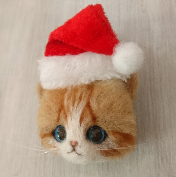 聖誕老人Nyanko胸針羊毛感覺棕色褶皺貓聖誕雜貨 第2張的照片