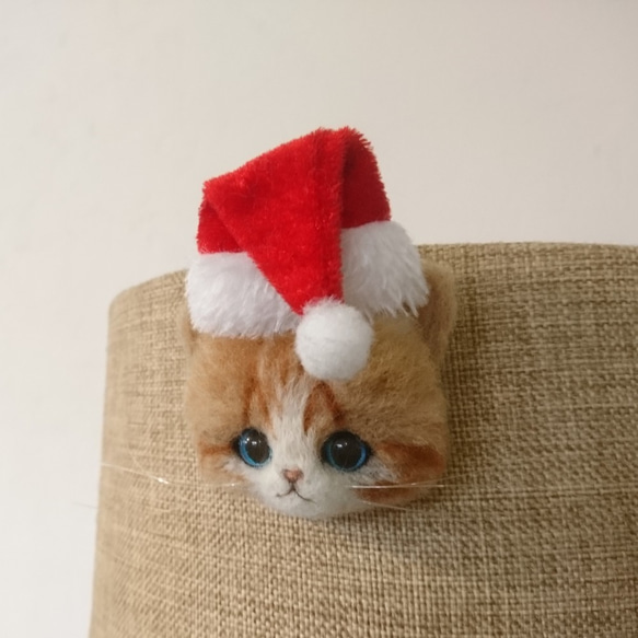 聖誕老人Nyanko胸針羊毛感覺棕色褶皺貓聖誕雜貨 第7張的照片