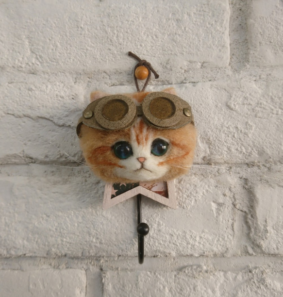 石榴石Nyanko鉤羊毛毛氈棕色Shiloh Catch鑰匙圈雜項商品 第1張的照片