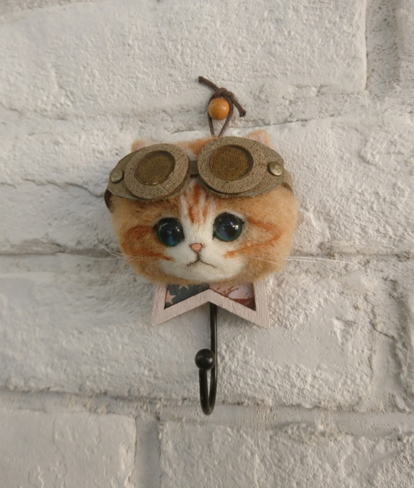 石榴石Nyanko鉤羊毛毛氈棕色Shiloh Catch鑰匙圈雜項商品 第2張的照片