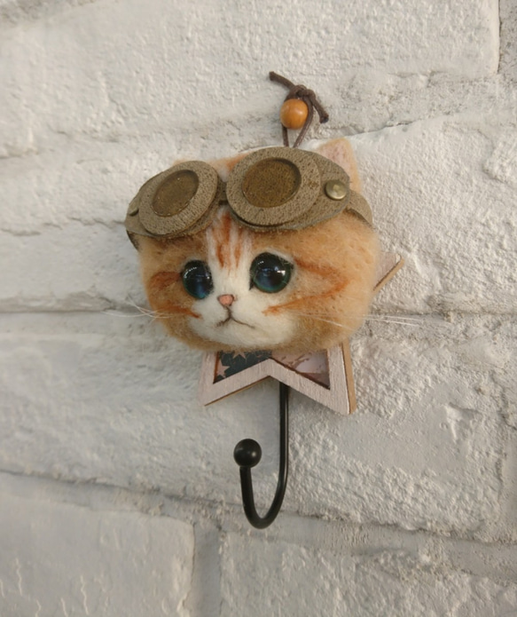 石榴石Nyanko鉤羊毛毛氈棕色Shiloh Catch鑰匙圈雜項商品 第3張的照片