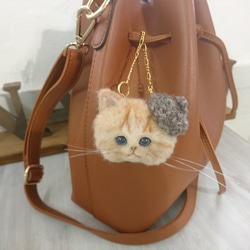 橡子帽子Nyanko的包包魅力羊毛氈茶老虎貓 第6張的照片
