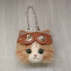 Gokuru Nyanko包包魅力羊毛氈貓茶白蒸汽朋克 第6張的照片