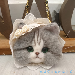 Lolita Lolita Nyanko Bag Charm Wool毛氈貓安息日大號 第1張的照片