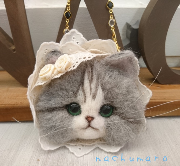 Lolita Lolita Nyanko Bag Charm Wool毛氈貓安息日大號 第1張的照片